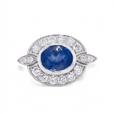 2.00 ctw Aquamarine and 0.83 ctw Diamond 18K White Gold Ring