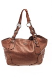 Prada Bronze Leather Buckle Strap Tote Bag
