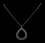 0.75 ctw Diamond Pendant With Chain - 14KT Two-Tone Gold