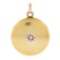Antique 14k Yellow Gold Old Cut Star Pave Diamond Polished Round Locket Pendant