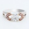 1.00 ctw CENTER Diamond 18K White and Rose Gold Ring (1.41 ctw Diamonds)