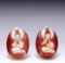 Pair 18K Yellow Gold Agate & Diamond Earrings by Carlo Rici