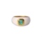 18K Yellow Gold Enamel & Emerald Ring