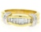 Unique 14k Yellow & White Gold 0.56 ctw Graduated Baguette Cut Diamond Band Ring