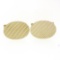 Mens Vintage 14k Yellow Gold Oval Grooved Lines Polished Finish Swivel Cufflinks