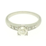 Antique Art Deco .900 Platinum 0.51 ctw Old European Cut Diamond Engagement Ring