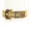 Victorian Revival 14K Gold Black Enamel Tassel Fancy Slide Buckle Strap Bracelet