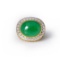18K Yellow Gold Jadeite Peridot & Diamond Ring