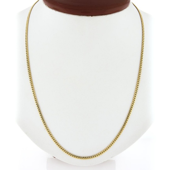 NEW Unisex Solid 14k Yellow Gold 2.6mm Miami Cuban Curb Link 24" Chain Necklace