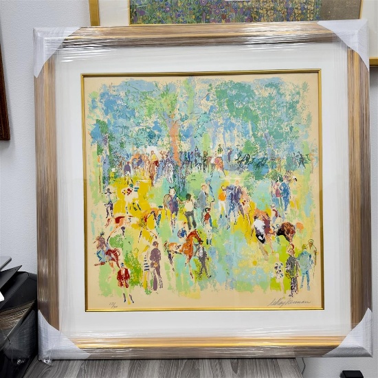 Paddock at Ascot 1972 by Leroy Neiman
