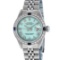 Rolex Ladies Stainless Steel Quickset Blue Diamond And Sapphire Datejust Wristwa