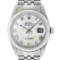 Rolex 36MM Stainless Steel White Roman Datejust Wristwatch
