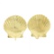 Vintage 14K Yellow Gold Detailed Polished Seashell Shell Screw Back Earrings