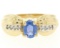 NEW Ribbed 14k Yellow Gold 1.10 ctw Oval Tanzanite Solitaire & Round Diamond Rin