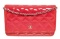 Chanel Pink Quilted Patent Leather Wallet on Chain