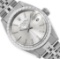 Rolex Ladies Stainless Steel Silver Index Engine Turn Bezel Watch With Rolex Box