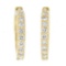 NEW 14k Yellow Gold 0.25 ctw Pave Round Diamond 12.2mm Petite Huggie Hoop Earrin