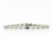 Antique Art Deco 14k White Gold Bezel Set Sapphire Etched Line Filigree Bracelet