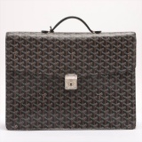 Goyard Black Goyardine Coated Canvas Chypre Deux Soufflets Briefcase Bag
