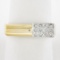 14K TT Gold 0.20 ctw Round Brilliant Pave Diamond Polished High Geometric Ring