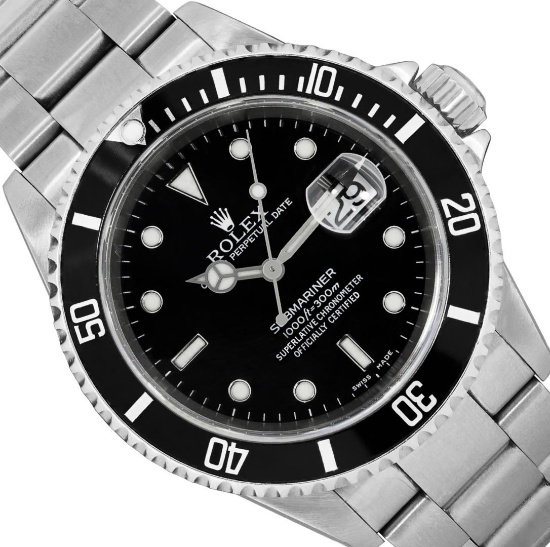 Rolex Mens Stainless Steel Submariner With Rolex Box