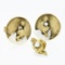 Vintage 14k Gold Faun Boy Bead & Carved Freshwater Pearl Tie Tack & Cufflink Se