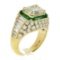 Estate 18k Yellow Gold 6.07 ctw GIA Emerald Cut & Baguette Diamond Engagement Ri