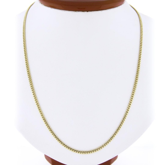 NEW Unisex 14k Yellow Gold 2.8mm Polished Cuban Curb Link 24" Chain Necklace