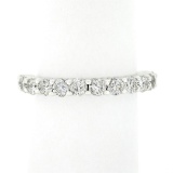 NEW 14k White Gold 1.14 ctw Round Shared Prong Diamond Classic Wedding Band Ring