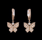 0.73 ctw Diamond Earrings - 14KT Rose Gold