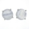New 14K White Gold 3.54 ctw Round Cabochon Blue Prong Set Moonstone Stud Earring