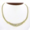 18K Gold 1.85 ctw Round Brilliant & Baguette Diamond Omega Collier Chain Necklac