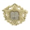 Vintage 14k Gold Star of David &Torah w/ Scroll Floral Frame Wreat Pin Brooch