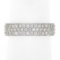 18k White Gold 1.20 ctw Pave Set Round Diamond Squared 3 Row Eternity Band Ring