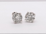 4.01 ctw Diamond Stud Earrings - Platinum