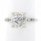 Vintage 14k White Gold Illusion Prong Old Transitional Diamond Engagement Ring