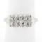 Vintage 14k White Gold.45 ctw Dual Two Row Round Fishtail Prong Diamond Band Rin