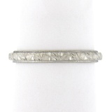Antique Platinum 2.6mm Detailed Textured Work Eternity Stackable Band Ring