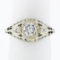 Vintage 18k Gold Old Cut Diamond Solitaire Filigree Engagement or Promise Ring