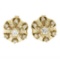 14k Yellow Gold 0.50 ctw Round Brilliant Diamond Polished Flower Stud Earrings