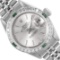 Rolex Ladies Quickset Sapphire Stainless Steel Silver Index Dial 18K Gold And Em