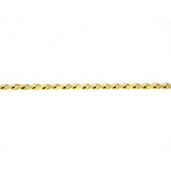 Vintage Italian 14k Yellow Gold 7.25" 3.5mm Curb Cuban Link Chain Bracelet