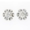 NEW 14K White Gold 0.85 ctw European Diamond Buttercup Prong Flower Stud Earring