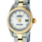 Rolex Ladies Two Tone White Roman Fluted Bezel Wristwatch 26MM