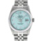 Rolex Mens Stainless Steel Blue Diamond 36MM Datejust Wristwatch