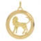 Italian 14k Gold Detailed 3D Lion Diamond Cut Frame Leo Zodiac Medallion Pendant