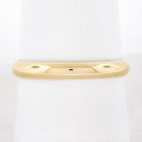 Unisex Classic 14k Yellow Gold 3.1mm Plain Dome Polished Stack Wedding Band Ring