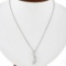 14K White Gold 1.10 ctw Round Diamond Wavy Journey Pendant w 18