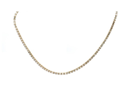 21.41 ctw Diamond Eternity Necklace - 18KT Yellow Gold
