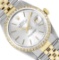 Rolex 36MM 2Tone Silver Dial 18K Yellow Gold Diamond Bezel Datejust With Rolex B